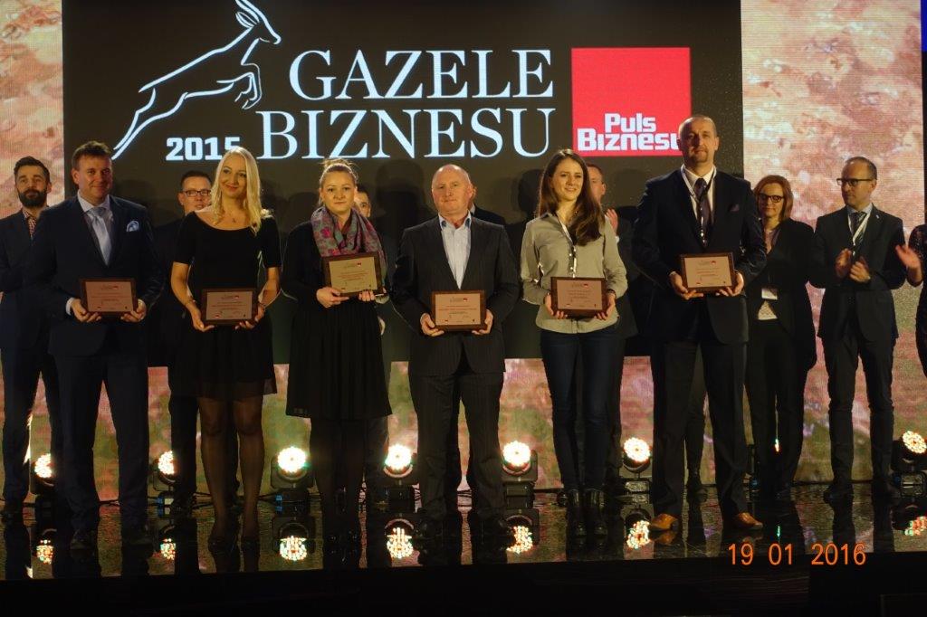 Właściciel Grzegorz Banaszak odbiera certyfikat Gazel Biznesu 2015